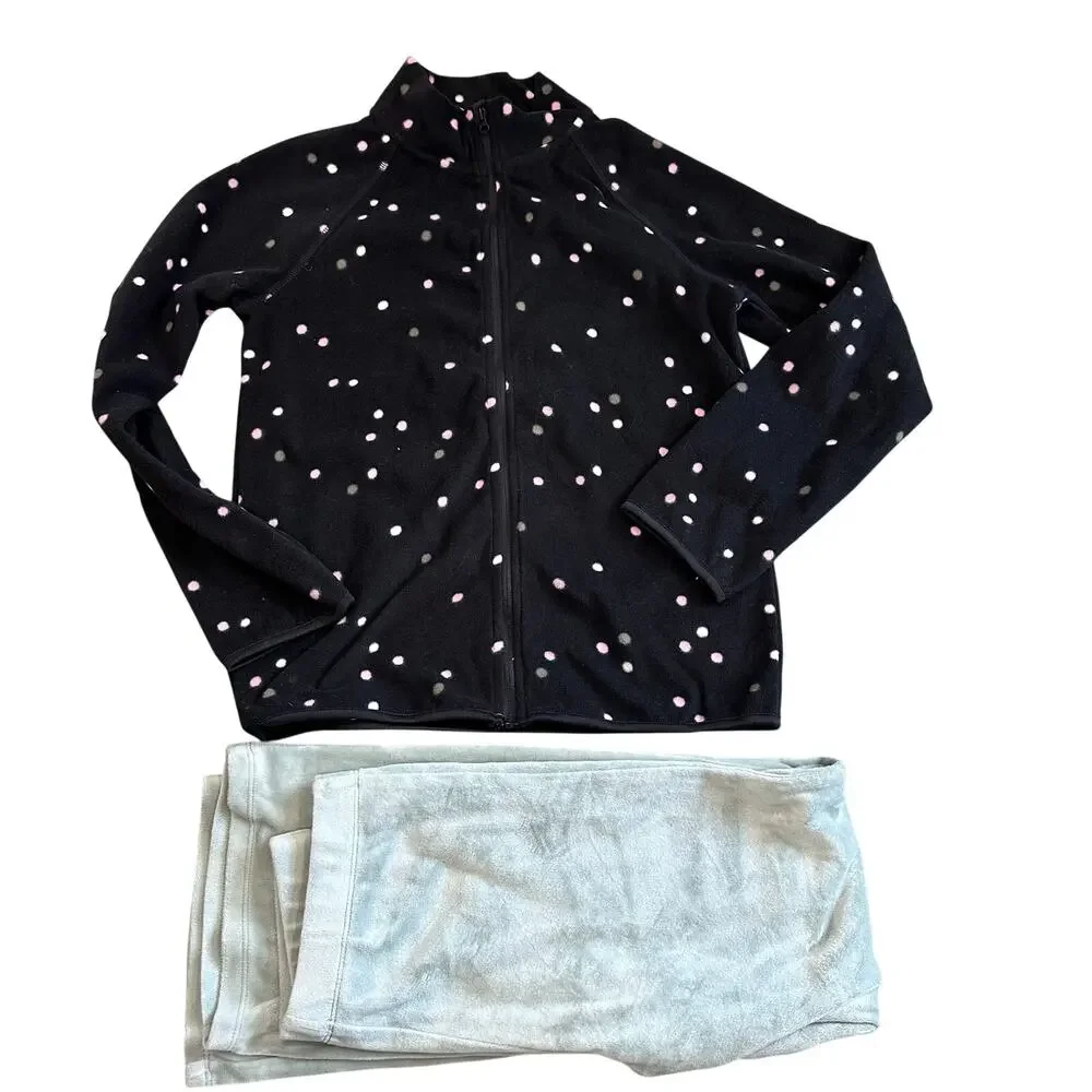 H&M Girl's Polka Dot Fleece Set - Size 8-10 - Excellent!